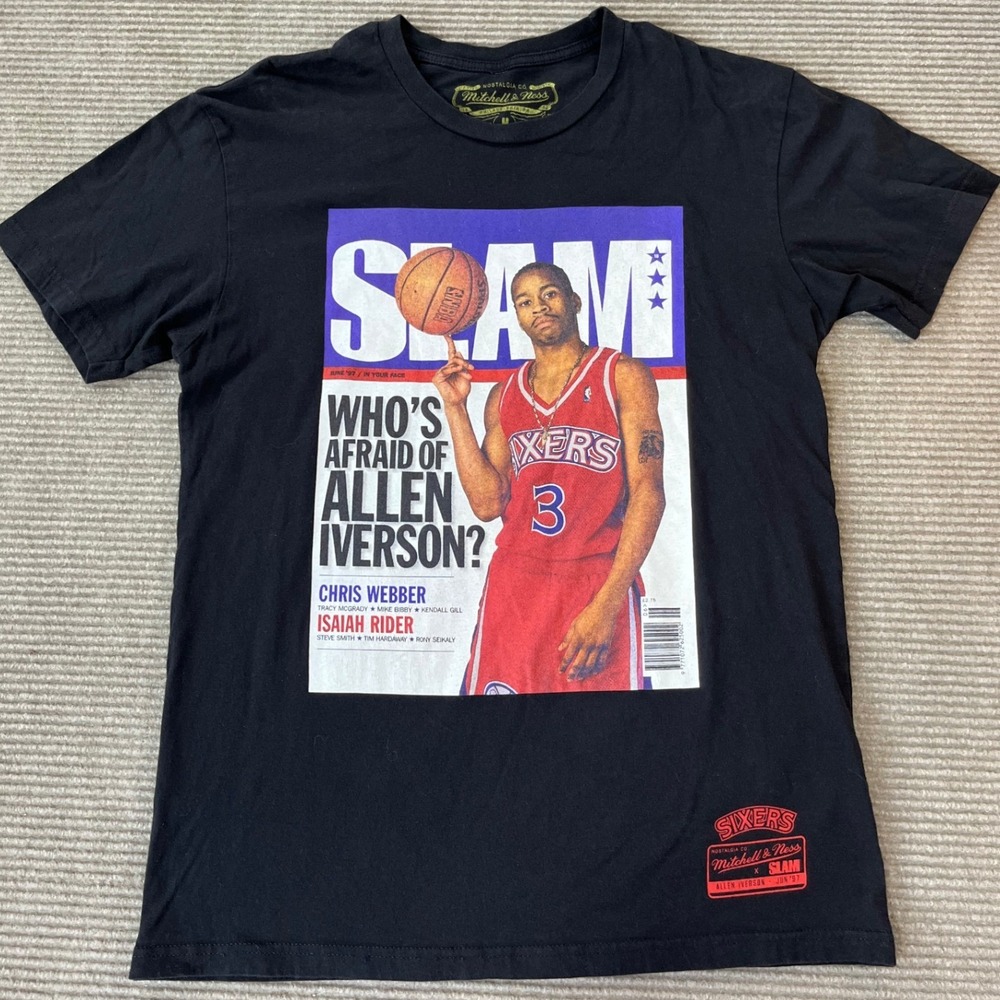Mitchell & Ness Allen Iverson SLAM Magazine T-Shirt Philadelphia 76ers Black M